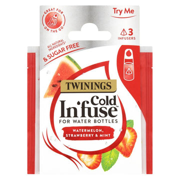 Cold In'Fuse For Water Bottles Watermelon Strawberry & Mint - 3 Infusers